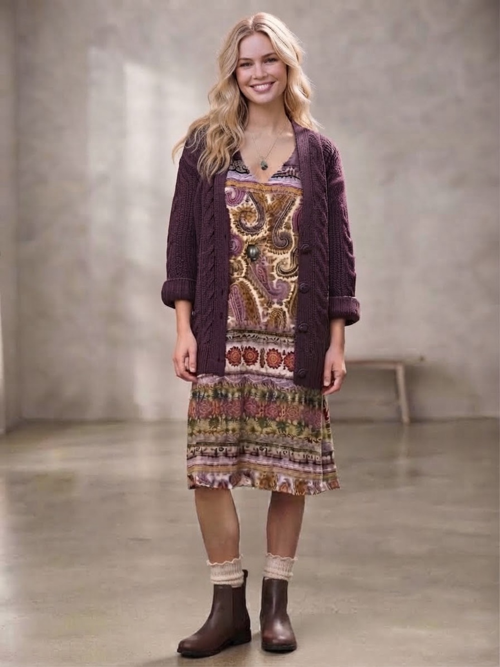 Velvet by Graham & Spencer Granola Girl Paisley Dress S
